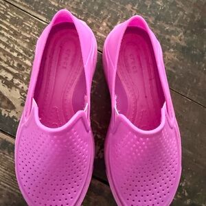 CROCS Bright Pink Perforated Slip-Ons kids C12